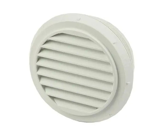 Utblås 30 grader 90mm vit öppet inkl kontramutter